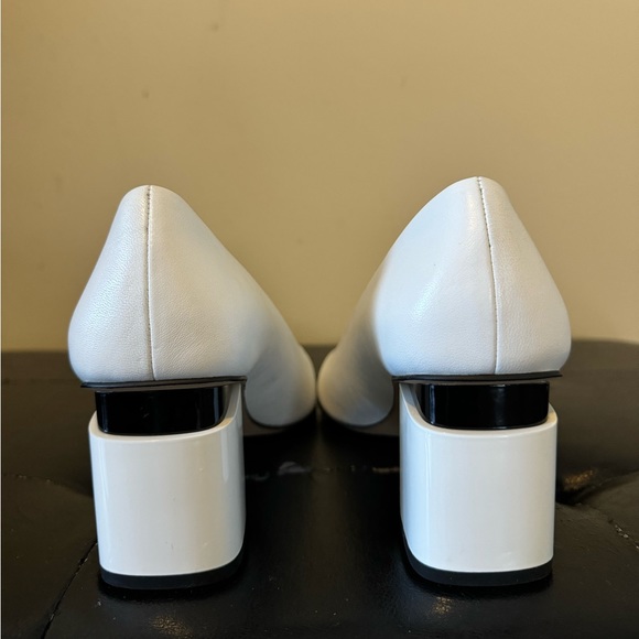 Franco Sarto Lucy Block Heels - Size 6 - White Leather - Picture 3 of 5